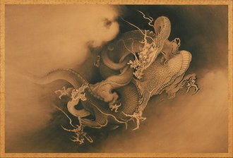 雲に双龍図