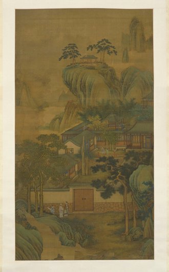 沈源山水楼阁图轴