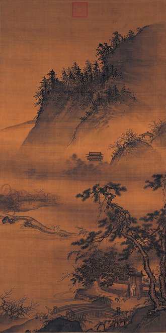 明戴進春遊晚歸　軸