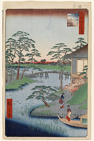 名所江戸百景 木母寺内川御前栽畑