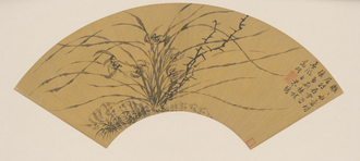 文徵明兰花图扇页