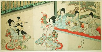 A Puppet Play in the Inner Palace of Edo Castle (from the series The Inner Palace of Chiyoda Castle)