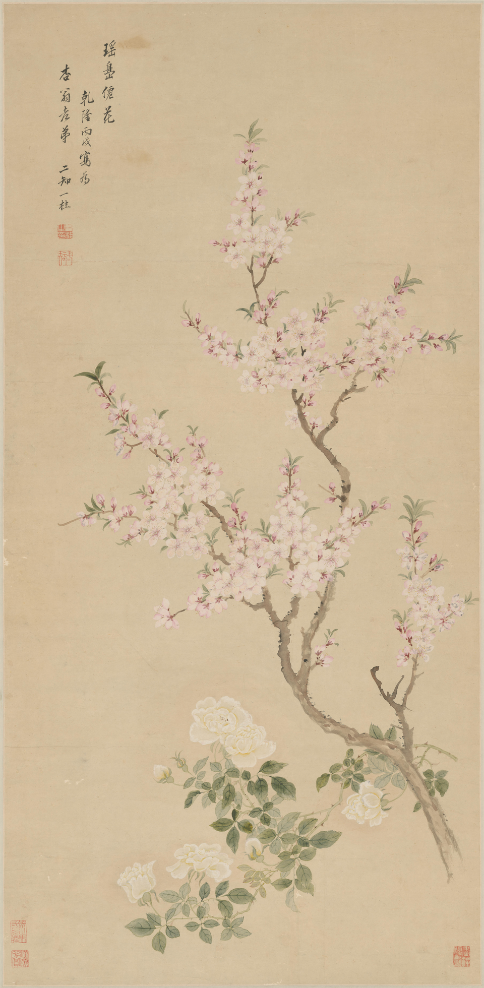 邹一桂桃花图轴