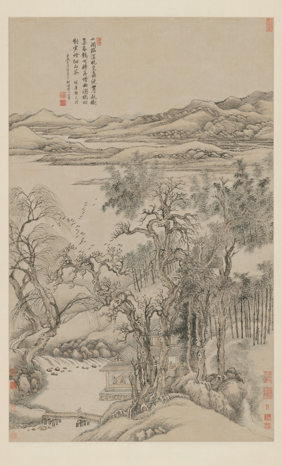 秋树昏鸦图