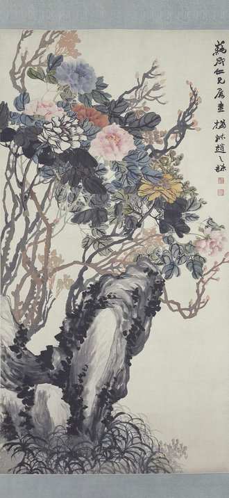 赵之谦牡丹图轴