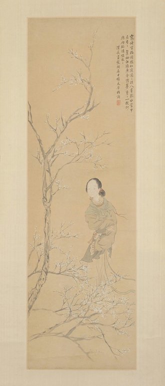 任熊仕女消闲图轴