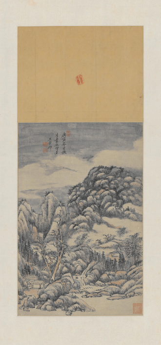 王原祁仿李成烟景轴
