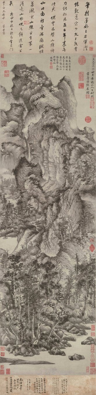 元  王蒙  青卞隐居图轴