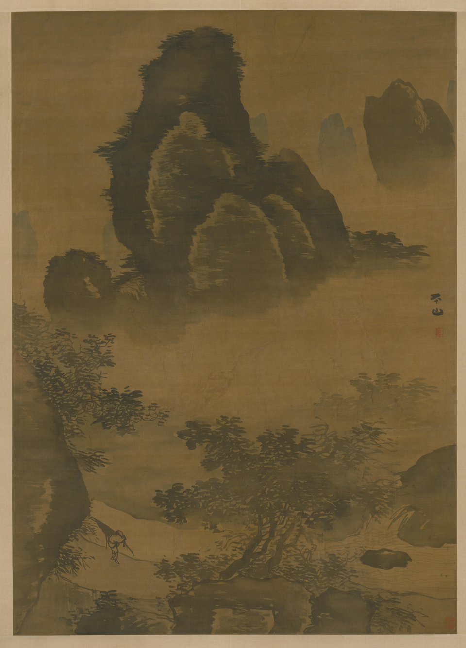 张路山雨欲来图轴