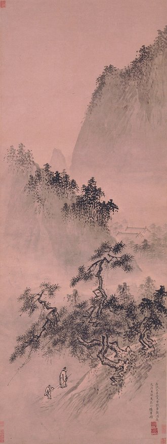 明  戴进  春山积翠图轴