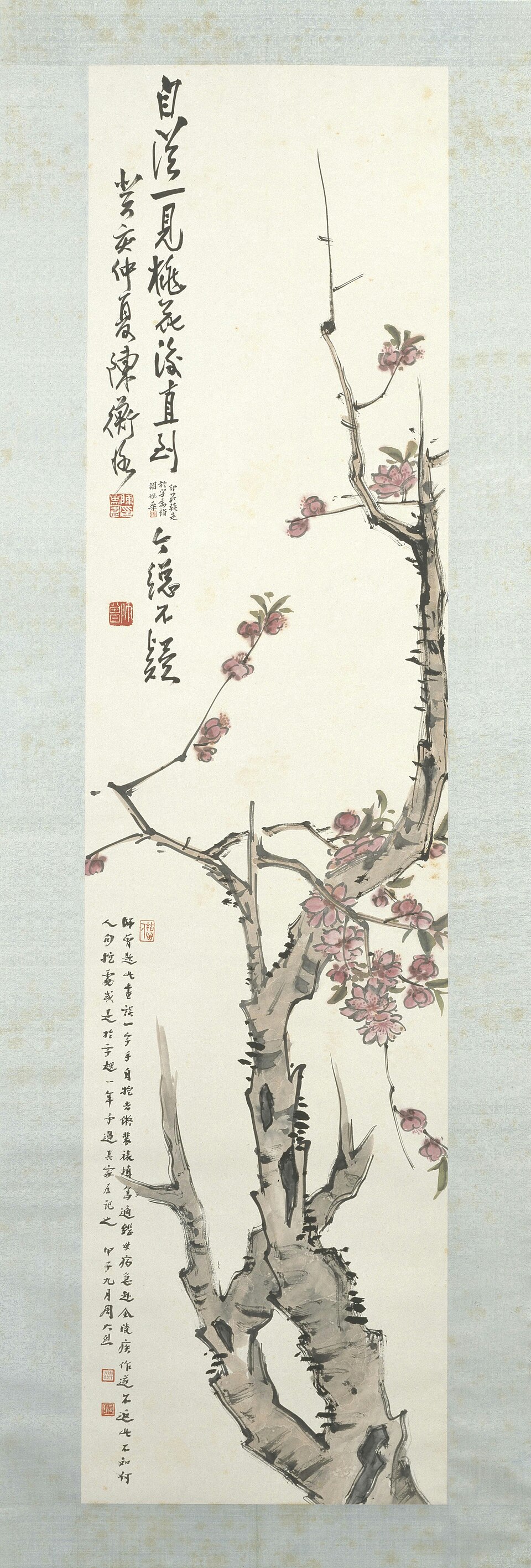 陈师曾桃花图轴