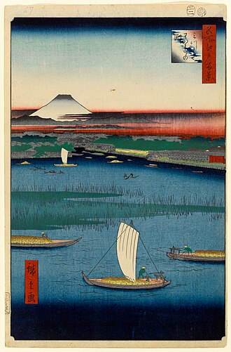 名所江戸百景 みつまたわかれの渕