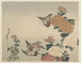 菊に雀