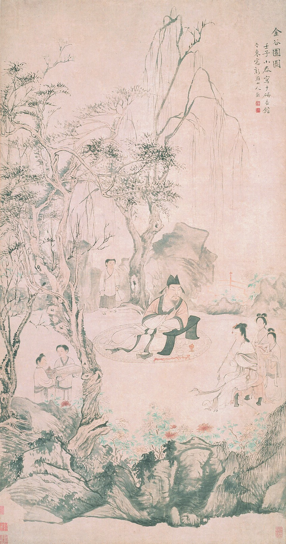 清  华喦  金谷园图轴