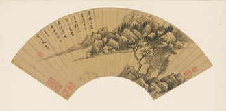 董其昌仿倪山水图扇页