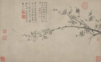 赵雍等元五家合绘卷-墨梅图