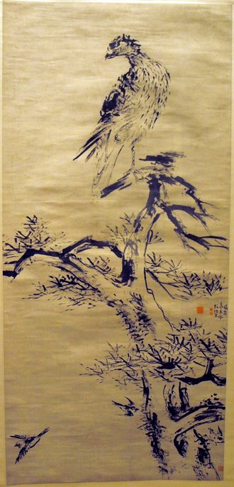 清 高其佩 松鹰图轴
