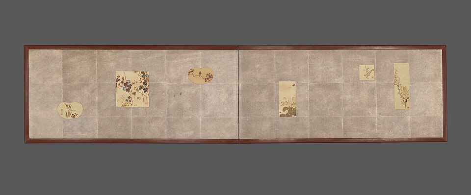 Folding Screen for Tea Ceremony with Six Bird-and-Flower Paintings