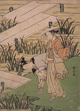 見立伊勢物語（八つ橋）