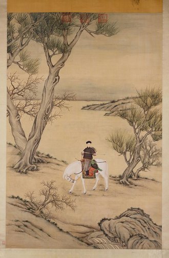 郎世宁等乾隆皇帝挟矢图轴