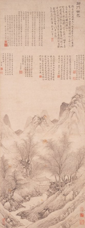 明  文伯仁  都门柳色图轴