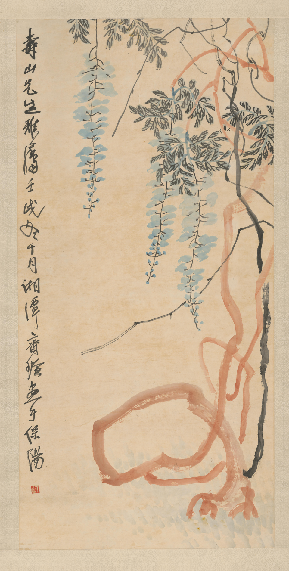 齐璜画藤轴