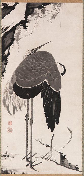 Cranes, one of a pair