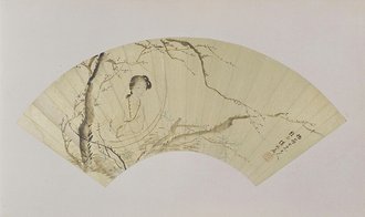汤禄名梅竹仕女图扇页