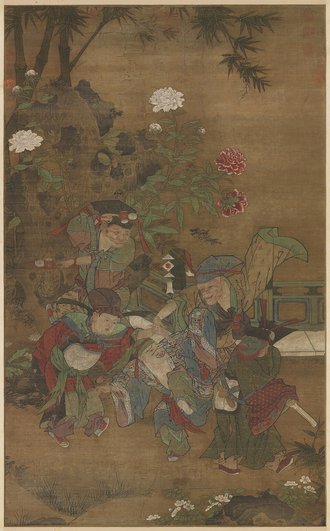 宋蘇漢臣畫五瑞圖　軸