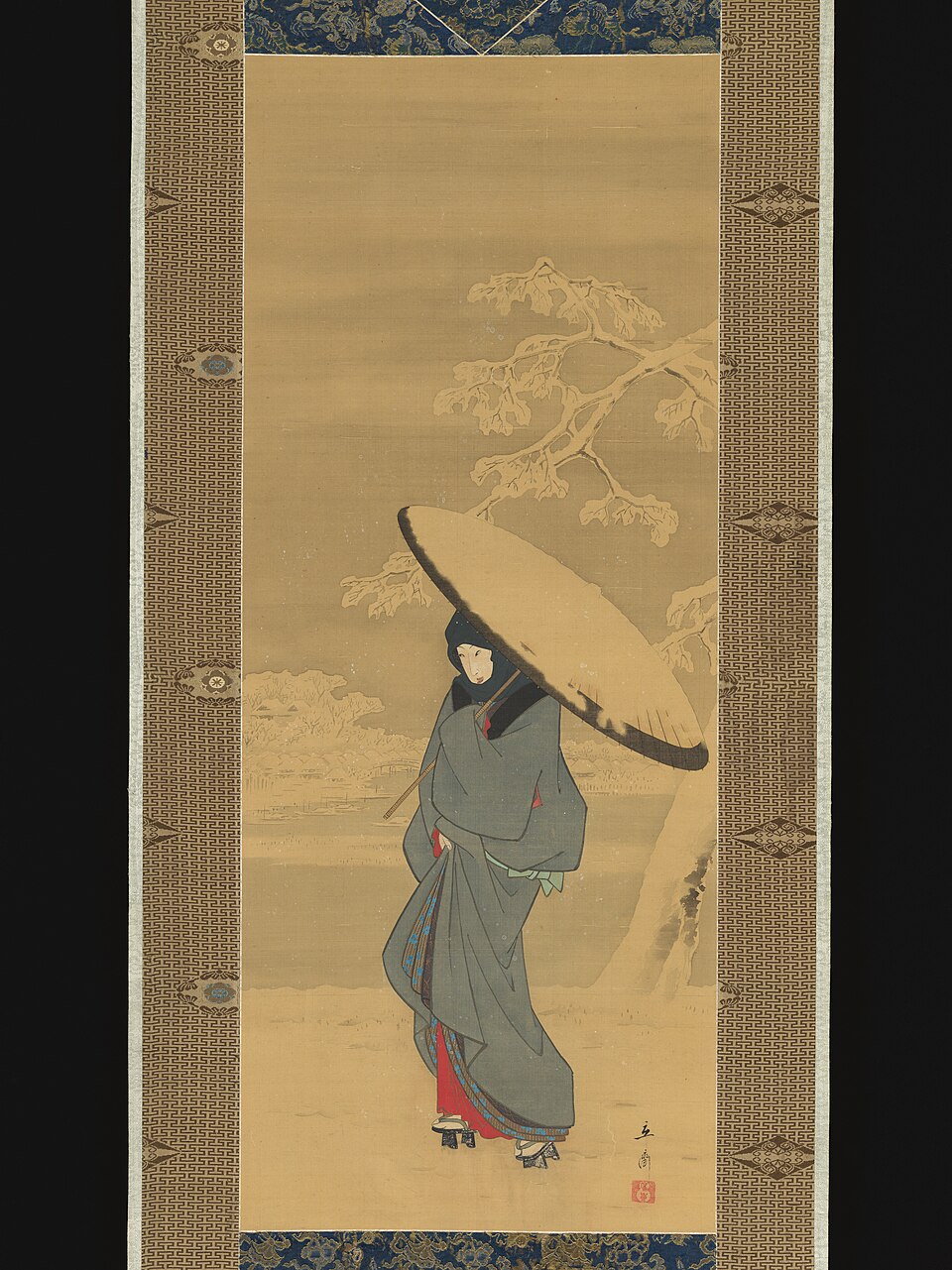 Woman Walking in the Snow