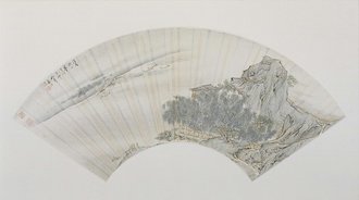 袁江山水图扇页