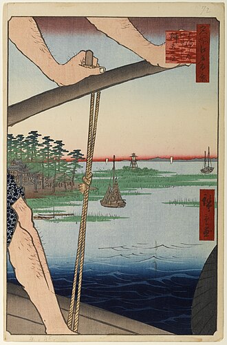 名所江戸百景 はねたのわたし 辨天の社