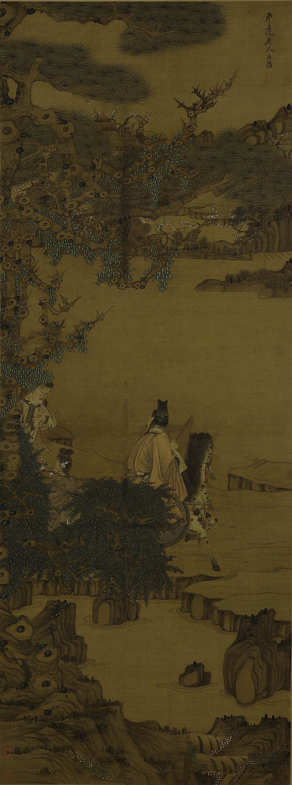 明 陈洪绶 探梅图轴