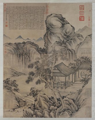 董邦达三希堂记意图轴