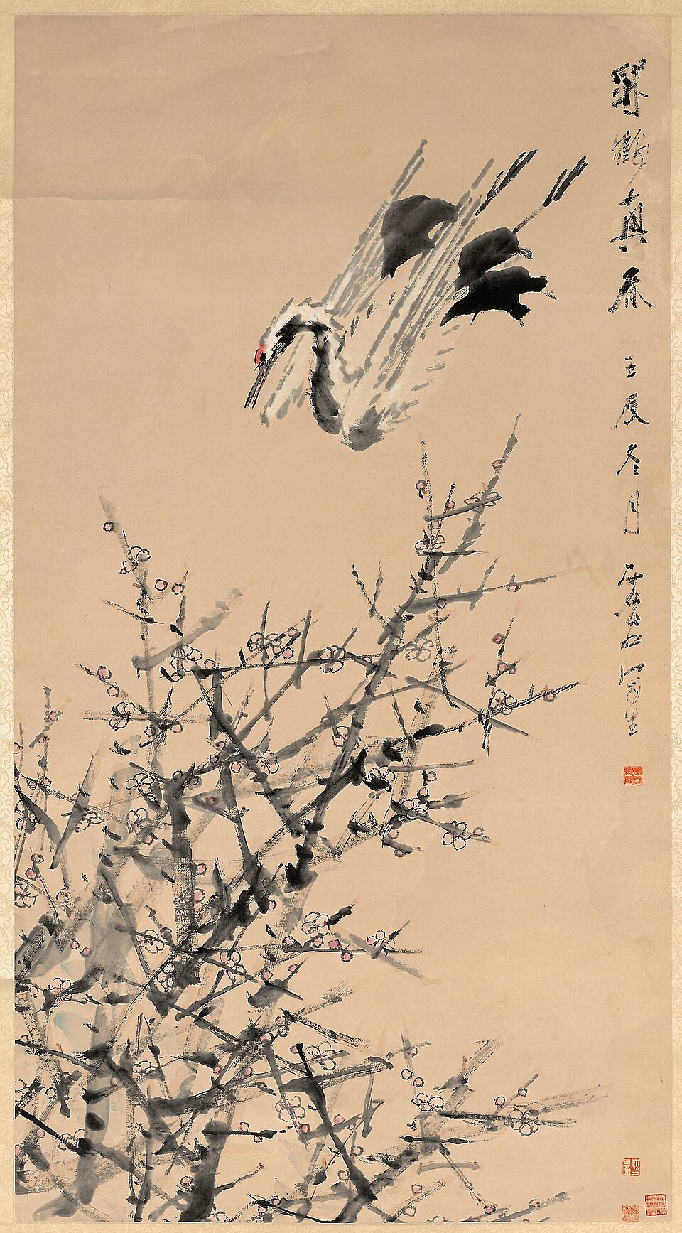 Plum Blossoms, Crane, and Spring