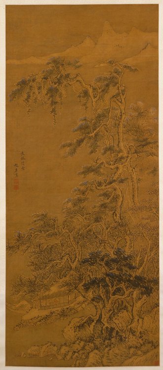 赵左长林积雪图轴