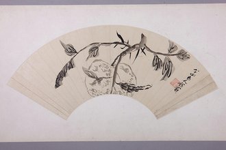 钱载花果图扇页