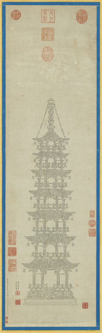 明文徵明書金剛經塔 軸