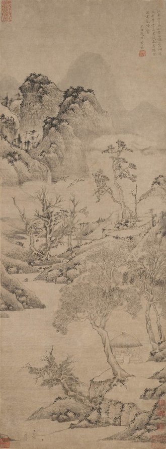 明 文嘉 溪亭试茗图轴