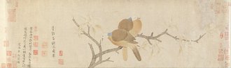 Doves and Pear Blossoms after Rain