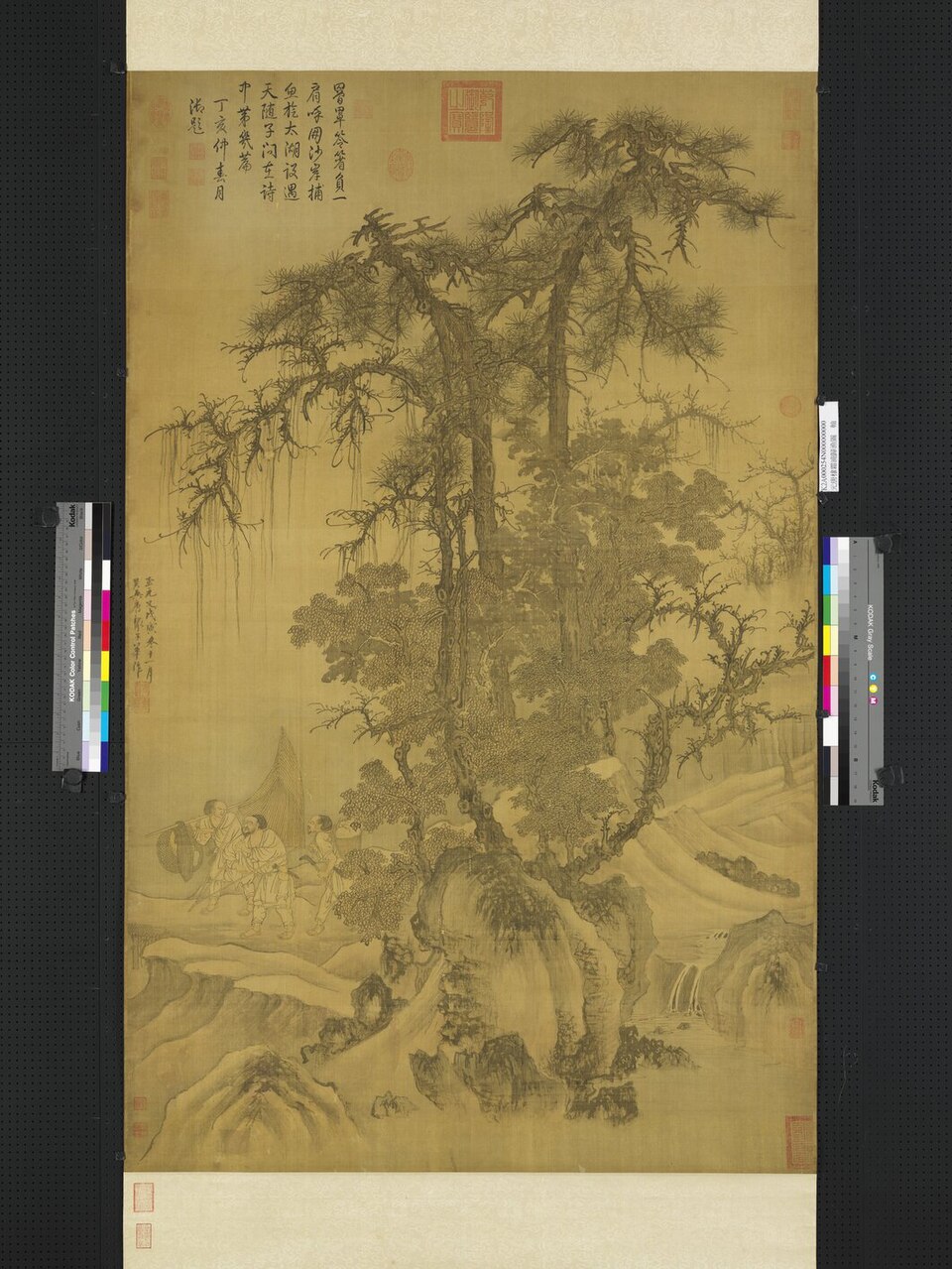 元唐棣霜浦歸漁圖 軸