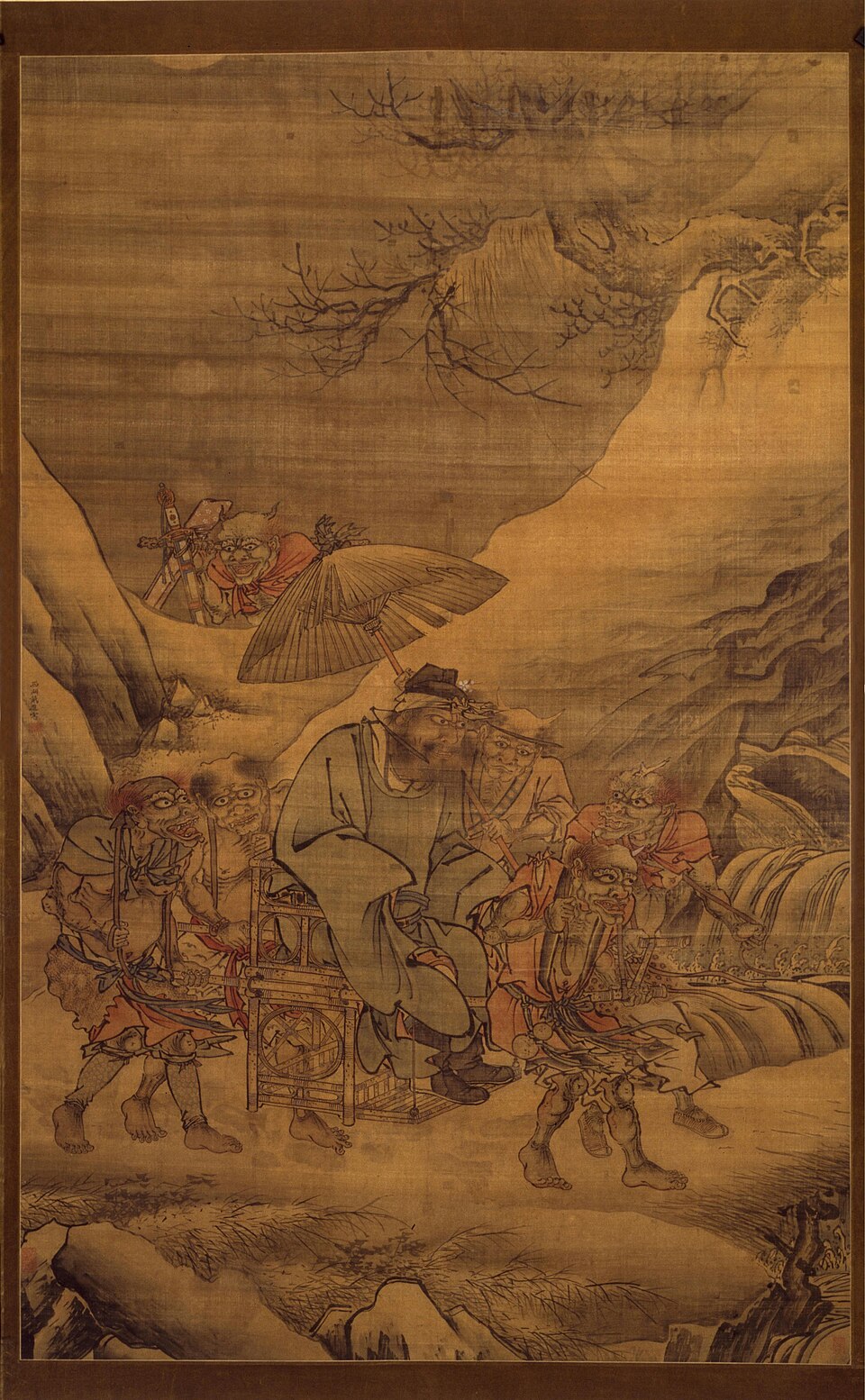戴进钟馗夜游图轴