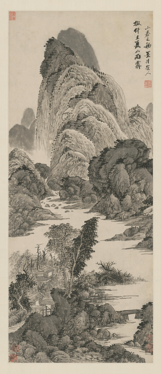 吴历仿梅道人夏山雨霁图轴