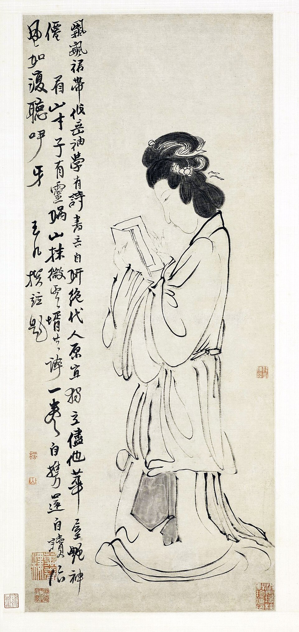 清 陈撰 苏小妹像轴