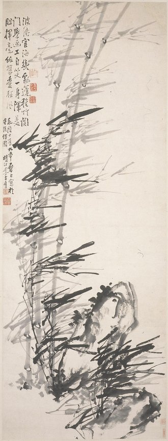 清 李方膺 风竹图轴