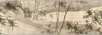 Bamboo-Covered Stream in Spring Rain