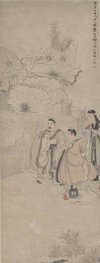清 任颐 爱莲图轴