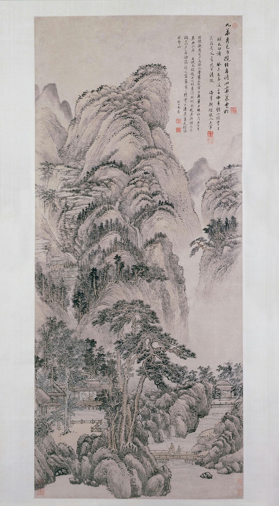 王翚九华秀色图轴