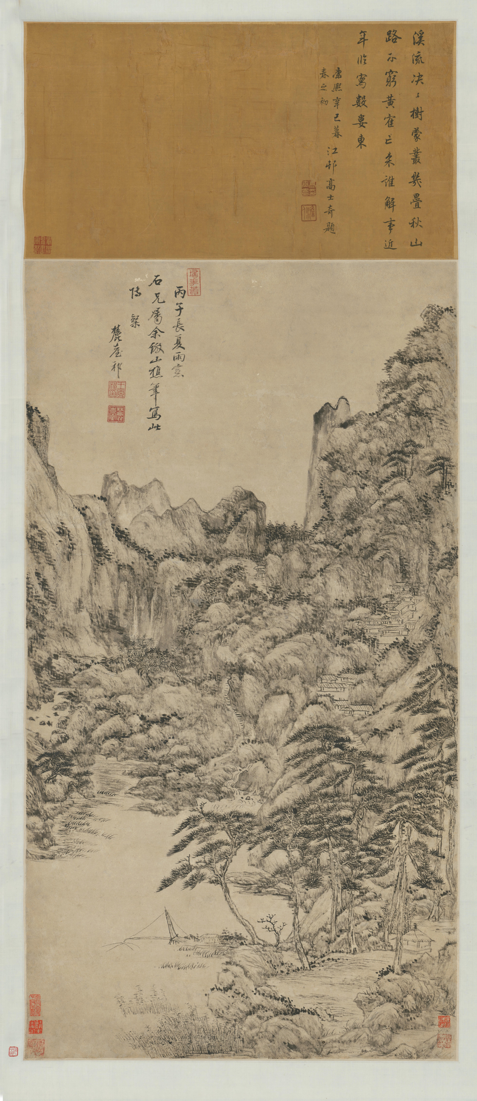 王原祁仿山樵山水轴