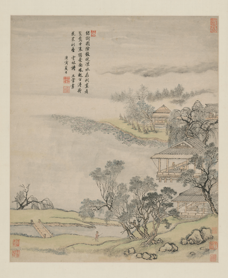 王翚水阁延凉图轴